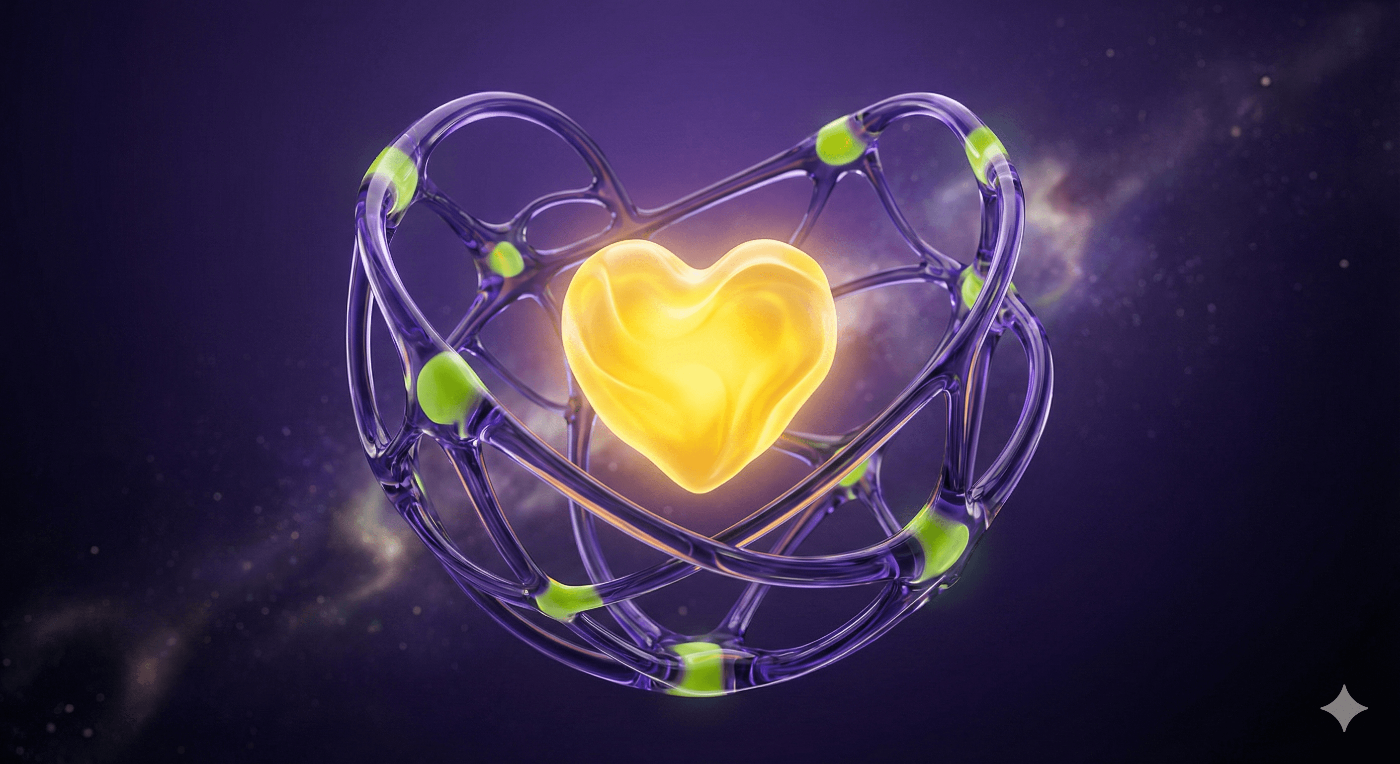 Sparken's identity-first philosophy visualized through abstract 3D neural patterns